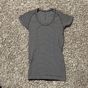 Lululemon striped workout tee shirt